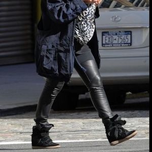 Isabel Marant Bekett Leather and Suede Wedge Sneaker size 40
